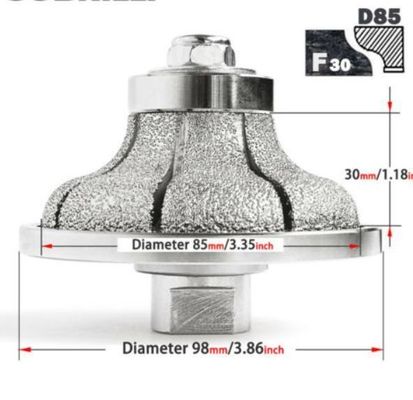 Stabiele prestaties en lange levensduur Diamanten gereedschappen Vacuum geslepen Diamanten router bits