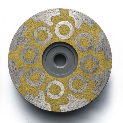 Zes-segmenteerde diamantpoederbekerwiel voor hars gevulde ronde turbo granietmalen